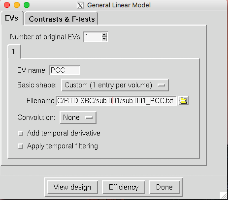 the Full Model Setup interface in the Stats tab of the FSL FEAT gui